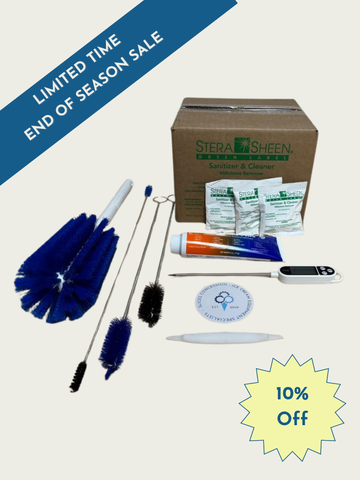 Slices Starter Kit - Brushes, Sanitizer, Lubricant, Thermometer, & O-ring Tool