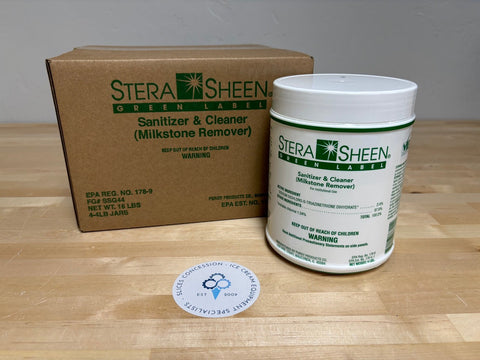Stera-Sheen Green Label Sanitizer and Cleaner 4lb Jar, Case of 4